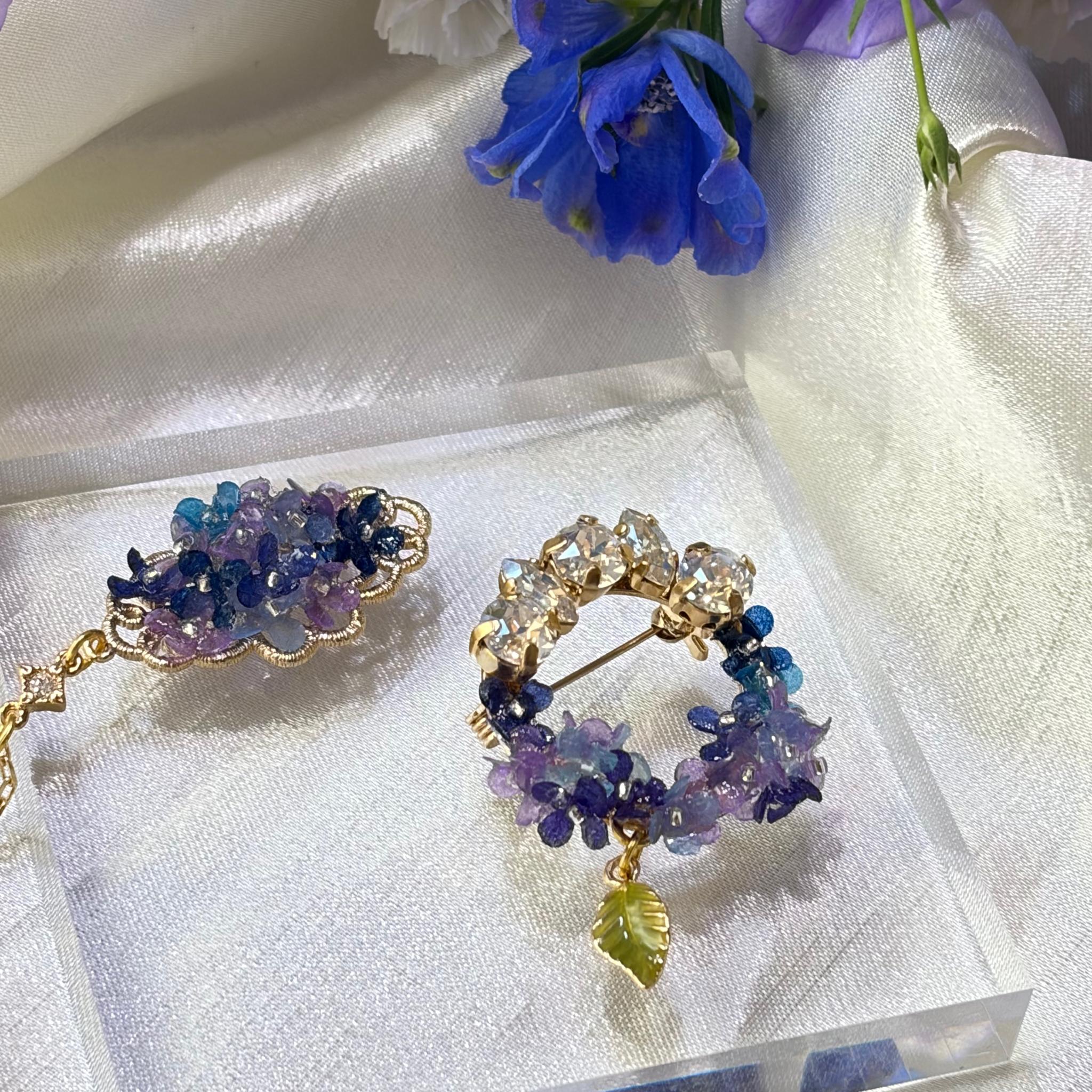 紫陽花ブローチ 紫陽花の吐息